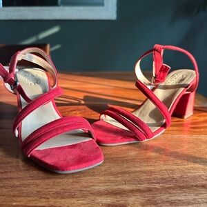 Naturalizer Red Strappy Heels